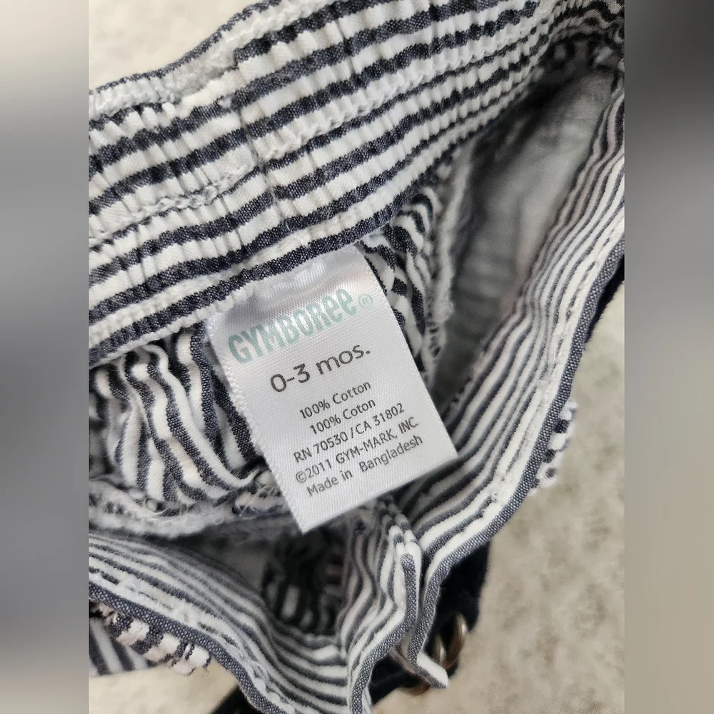 Gymboree Blue Stripe‎ Shorts Baby Boys Nautical Beach Size 0-3 Months